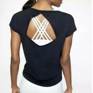 Athleta Be Open Tee Black Size Medium